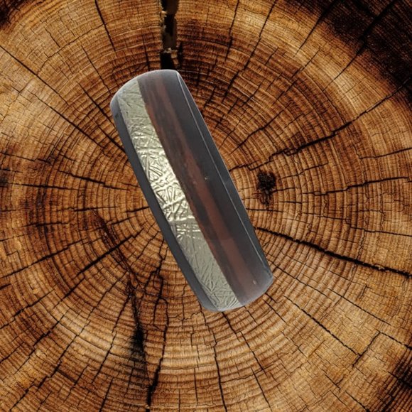 Noah Koa Wood Black Tungsten Carbine Men's Ring  *!NEW SIZES!* - Picture 2 of 12